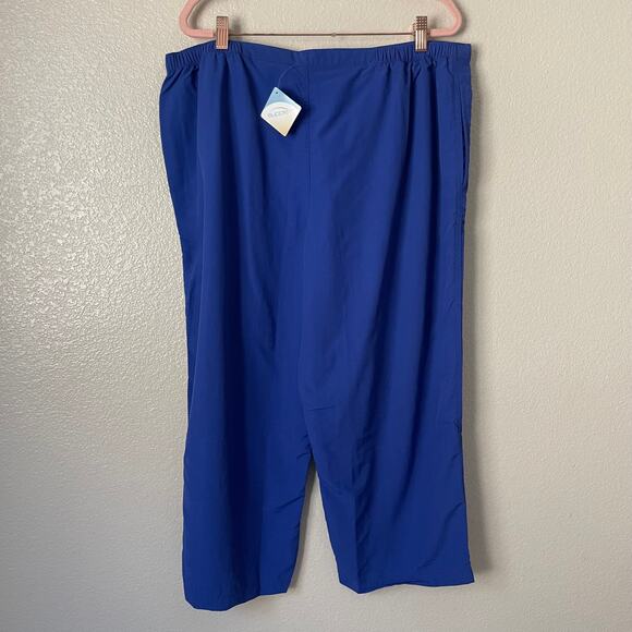 LL Bean Pants‎ Womens Large Royal Blue Supplex Cropped Wide Leg Outdoor Hiking - Picture 7 of 12